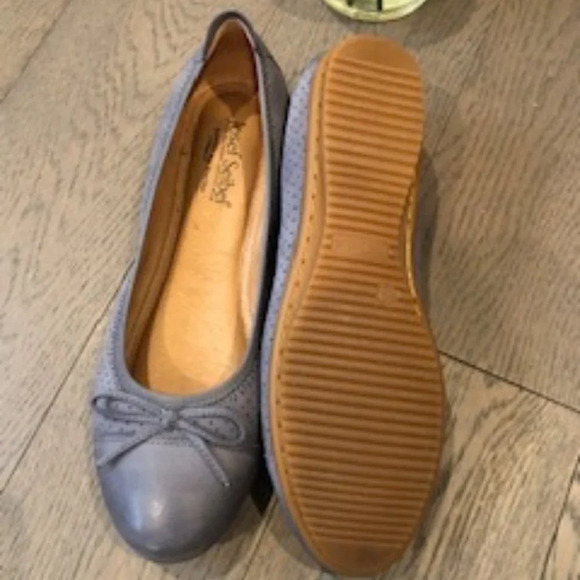 Josef Seibel Casual Leather Slip On Shoes Ballet Style Med Blue Size 39 NWOT - Picture 2 of 4